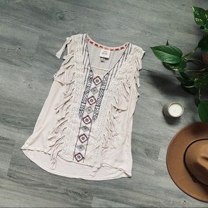 Cute Western Boho Embroidered Fringe Tank